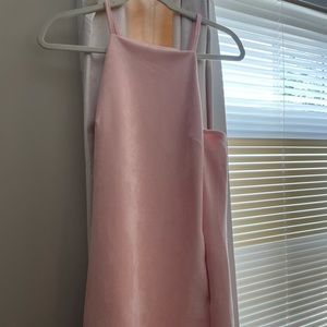 pink suede dress